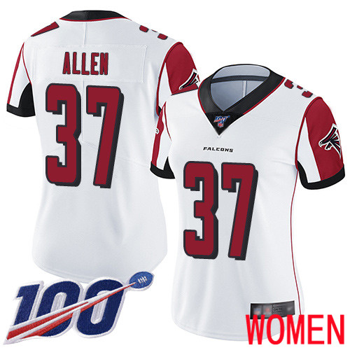 Atlanta Falcons Limited White Women Ricardo Allen Road Jersey NFL Football 37 100th Season Vapor Untouchable